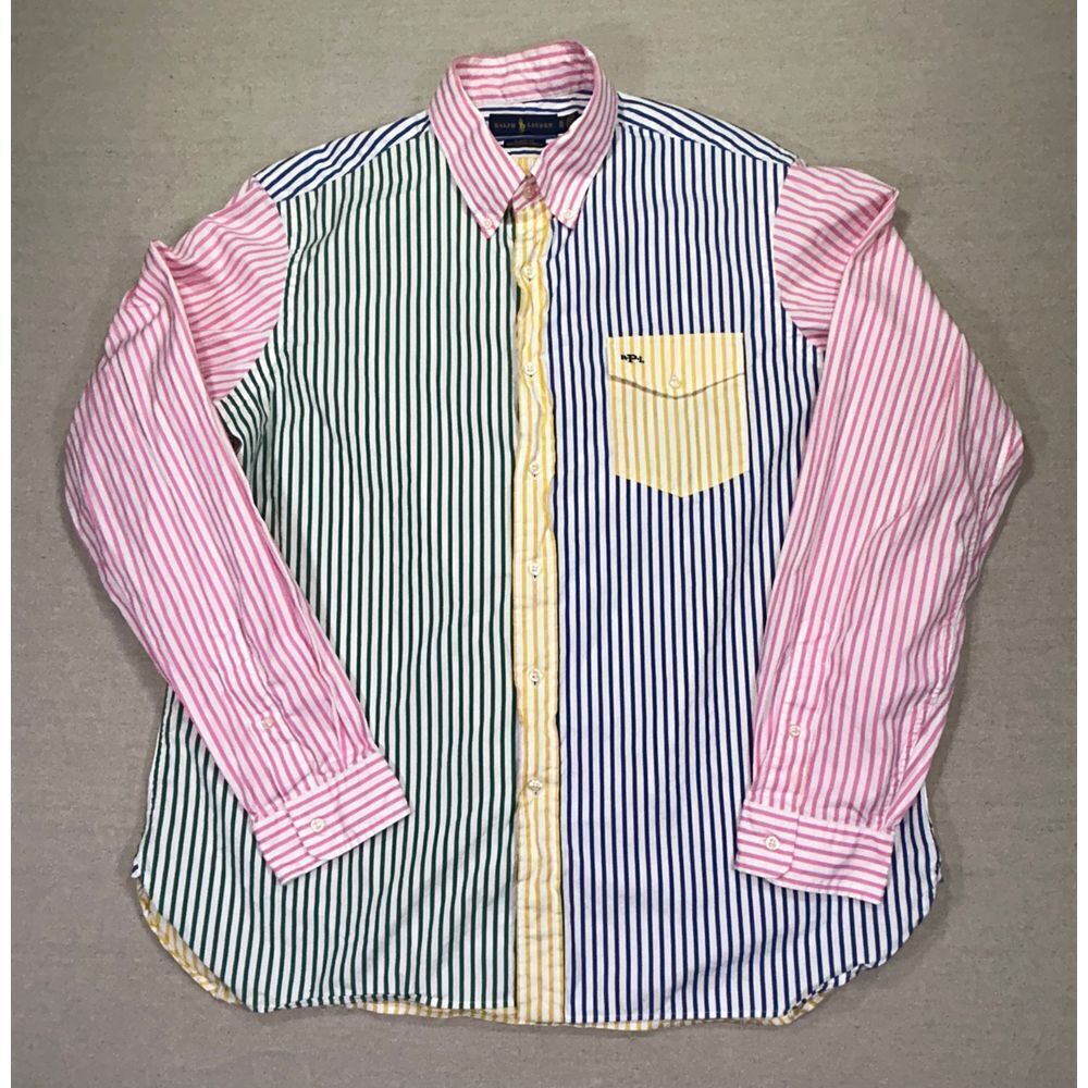 Ralph‎ Lauren Men's XL Color-Block Stripe Stretch Classic Fit Button Shirt - Picture 9 of 9
